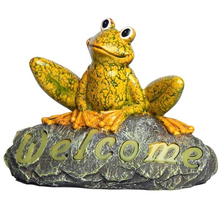 Land & Sea Hoppy the Frog Welcome Stone, Green LA38730